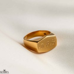 "Tokyo" gold ring with engraving
