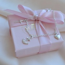 Faith, hope &amp; love bracelet in sterling silver