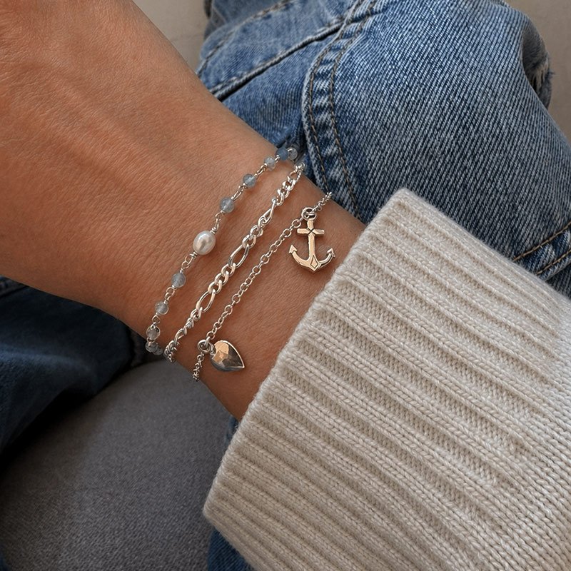 Faith, hope &amp; love bracelet in sterling silver