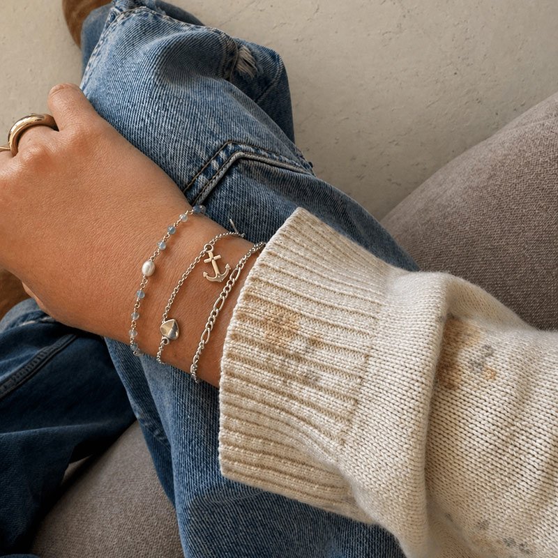 Faith, hope &amp; love bracelet in sterling silver