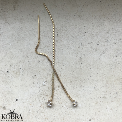 "Lisa" rehnger med hvid sten i 18 karat forgyldt