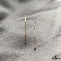 "Lisa" rehnger med hvid sten i 18 karat forgyldt