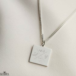 "Trend" slv halskde med krydsgravering og 2 mm. panzer kde