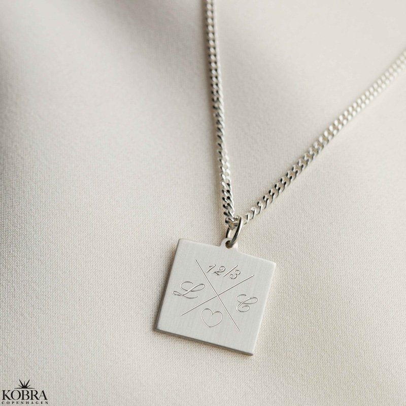 "Trend" slv halskde med krydsgravering og 2 mm. panzer kde