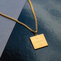 "Trend" guld halskde inklusiv gravering med 2 mm. panzer kde