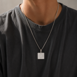 "Trend" steel necklace with cross engraving