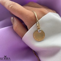 "Triumf" guld amulet halskęde med gravering