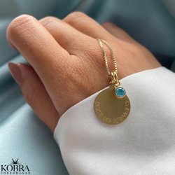 "Triumf" guld amulet halskęde med gravering