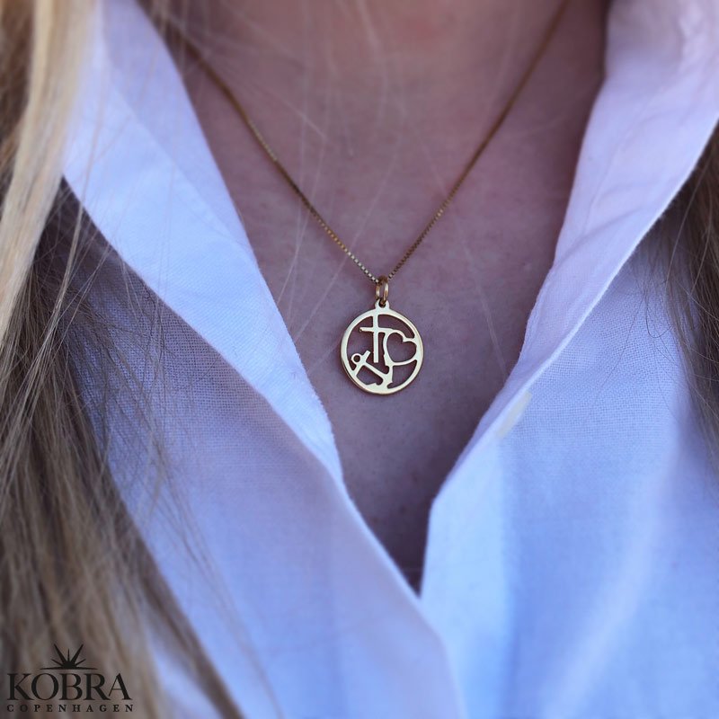 Faith, hope and love, silver necklace