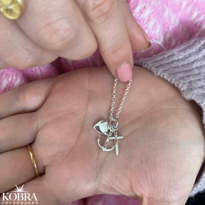 Tro, Hb og Krlighed, slv halskde med 3 symboler