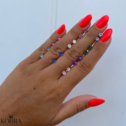 "Tulip" cute small earrings in sterling silver in different colors