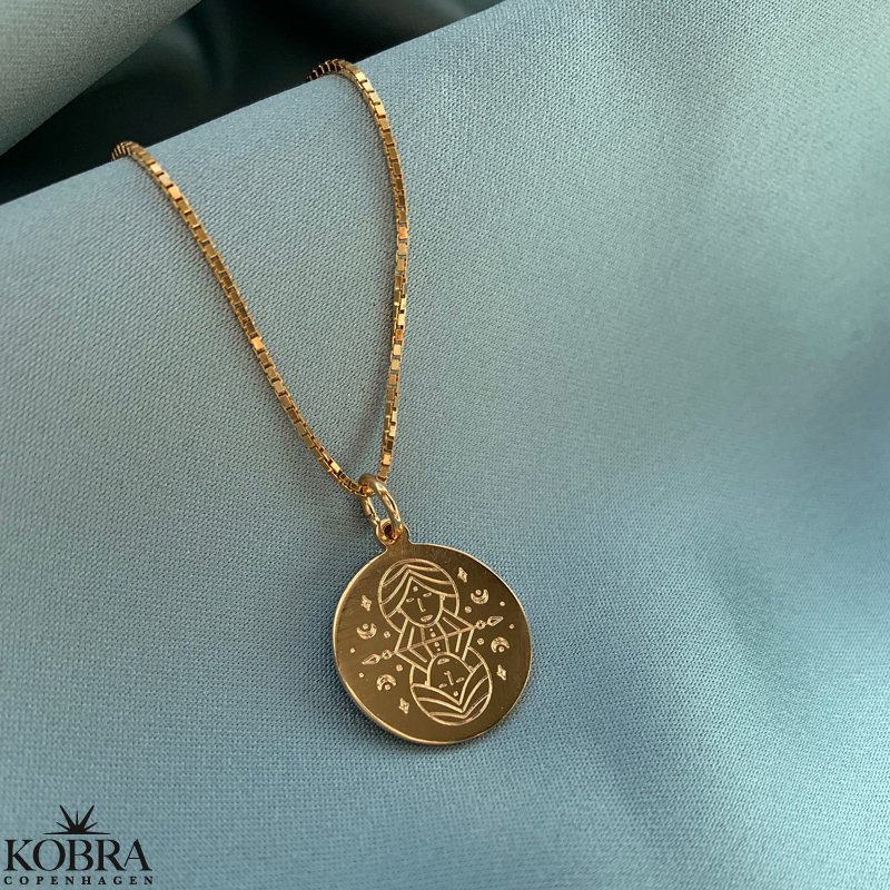 "Blazing star" zodiac necklace in 14 carat gold plated