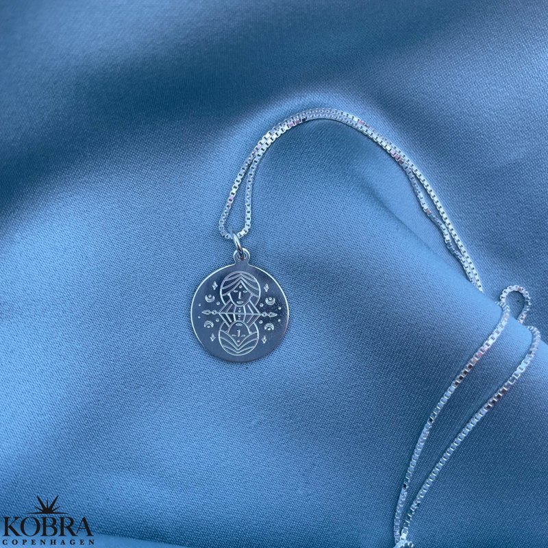 "Blazing Star" stjernetegns halskde i sterling slv