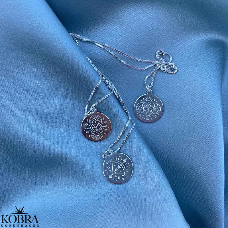 "Blazing Star" stjernetegns halskde i sterling slv