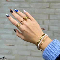 "Clinton" 18 karat forgyldt panzer 5 mm. armbnd