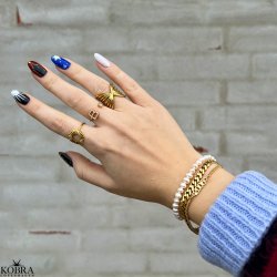 "Clinton" 18 karat forgyldt panzer 5 mm. armbnd