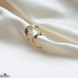 "Josefine" Twisted hoops i slv med 18K forgyldt kant