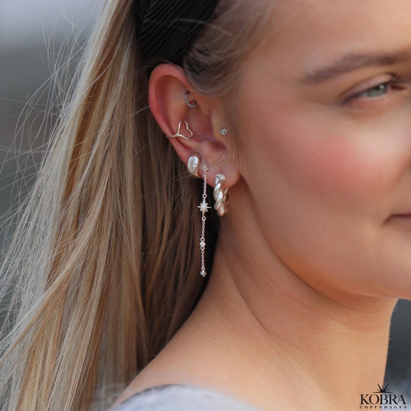 "Sola" hjerte earcuff i slv