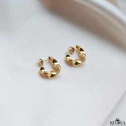 "Sandy" twisted guld reringe