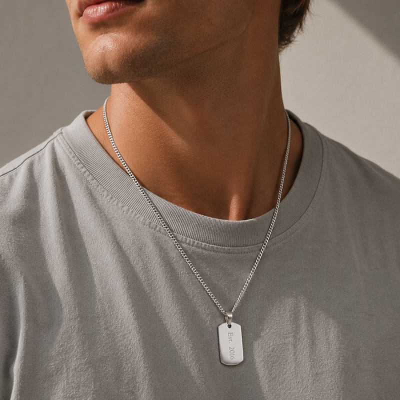 "Tyler" Stainless Steel Dog Tag with Your Engraving
