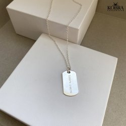 "Tyler" Dogtag halskæde i sølv med gravering