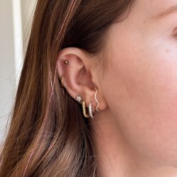 "Lake" guld ear climber med zirkonia sten