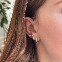 "Lake" s�lv ear climber med zirkonia sten