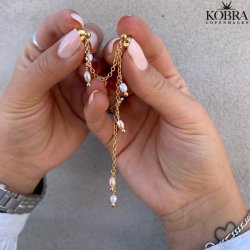 "Wilma" pearl earrings in gold for