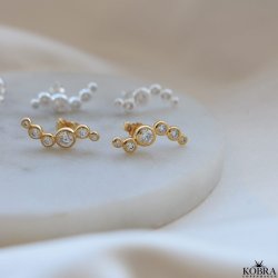 "Solenne" wavy slv reringe med sten