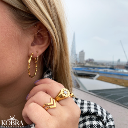 Double Lennox ring in gold