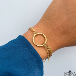 "Marion" guld armbnd med chunky kde