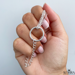 "Marion" Slv armbnd med slvring og chunky kde