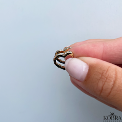 "Amalie" 18 karat forgyldte sm hjerte hoops med sten