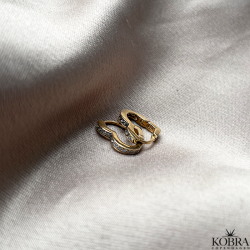 "Amalie" 18 karat forgyldte sm hjerte hoops med sten