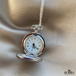 Necklace with small pocket watch, with personal engraving