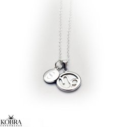 "Stargate" slv halskde med dit stjernetegn / zodiac og lille ID tag inklusiv personlig gravering