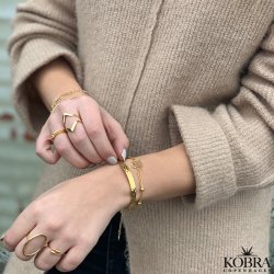 "Fortuna" firklver armbnd med guldkugler i forgyldt