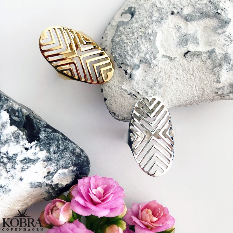 "Victory Hollow" V ring in silver