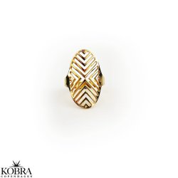 "Victory Hollow" 18 karat forgyldt V ring