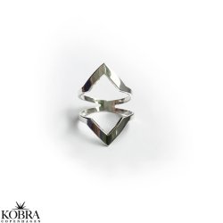 "Lennox" dobbelt V ring ring i sterling slv