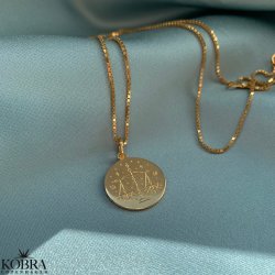 "Blazing star" zodiac necklace in 14 carat gold plated