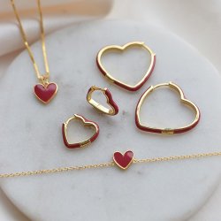 "Valentina" Small Heart Hoops