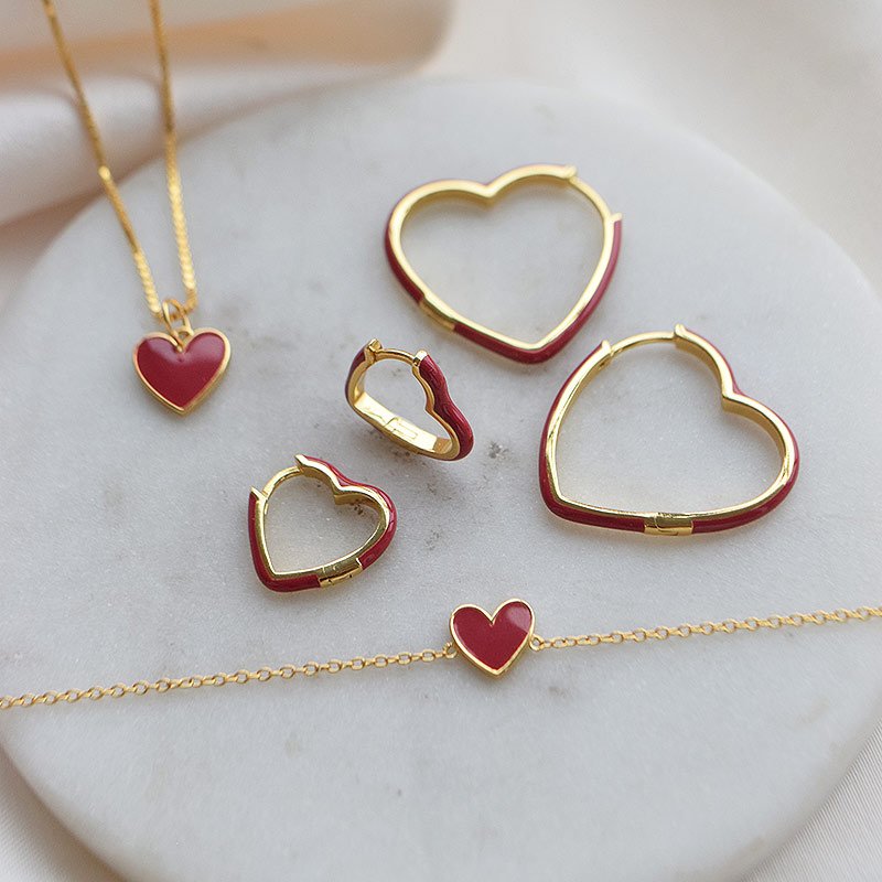 "Valentina" Small Heart Hoops