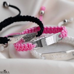 "Mercury" vandfast stl armbnd med din indgravering (pink)