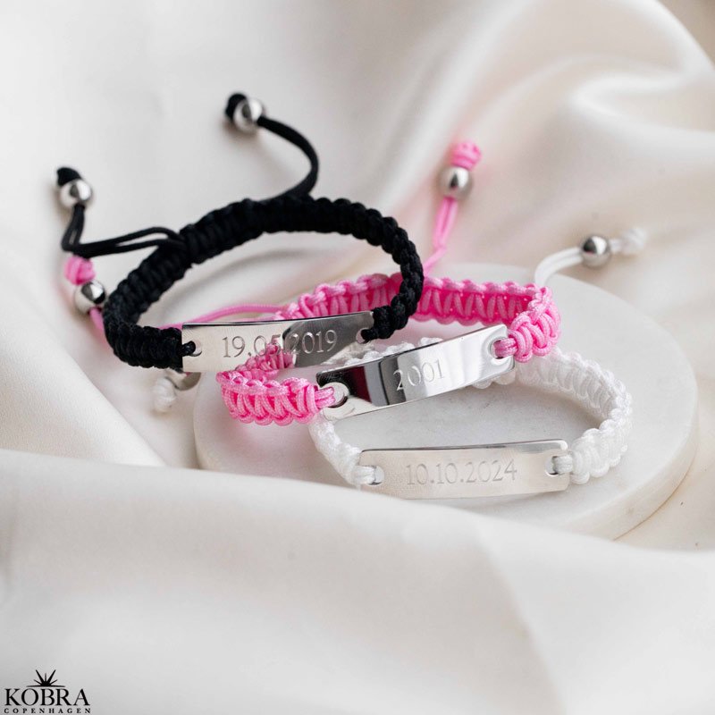 "Mercury" vandfast stl armbnd med din indgravering (hvid)