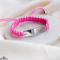 "Mercury" vandfast stl armbnd med din indgravering (pink)