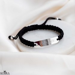 "Mercury" vandfast stl armbnd med din indgravering (sort)