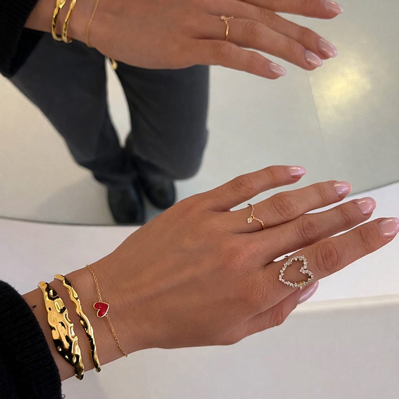 "Kikki" gold ring with heart