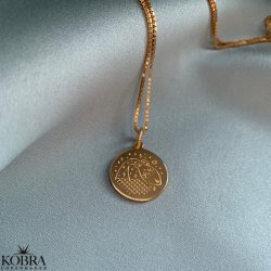 "Blazing star" zodiac necklace in 14 carat gold plated