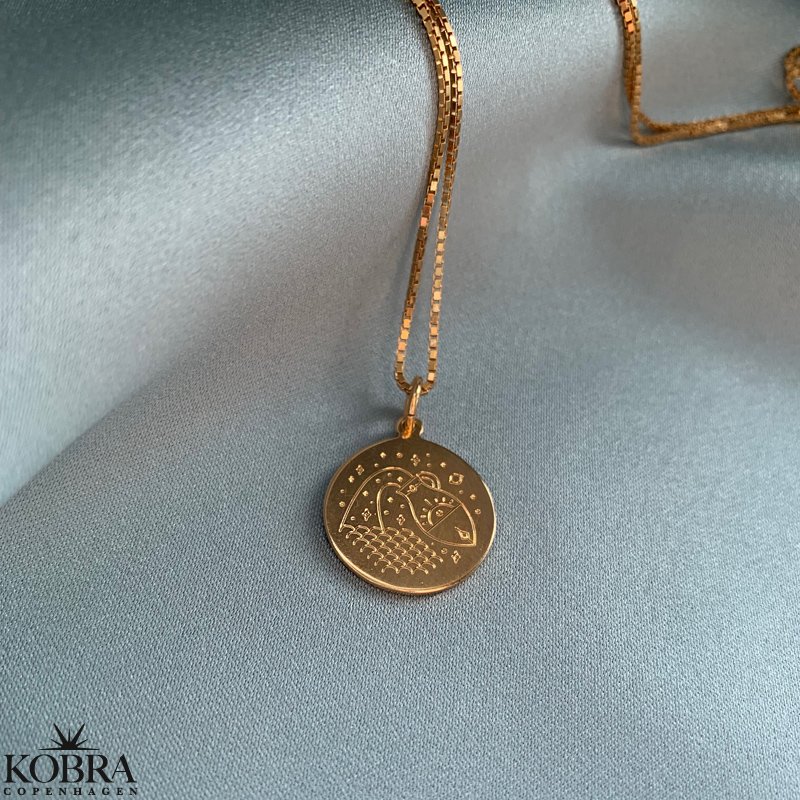 "Blazing star" zodiac necklace in 14 carat gold plated